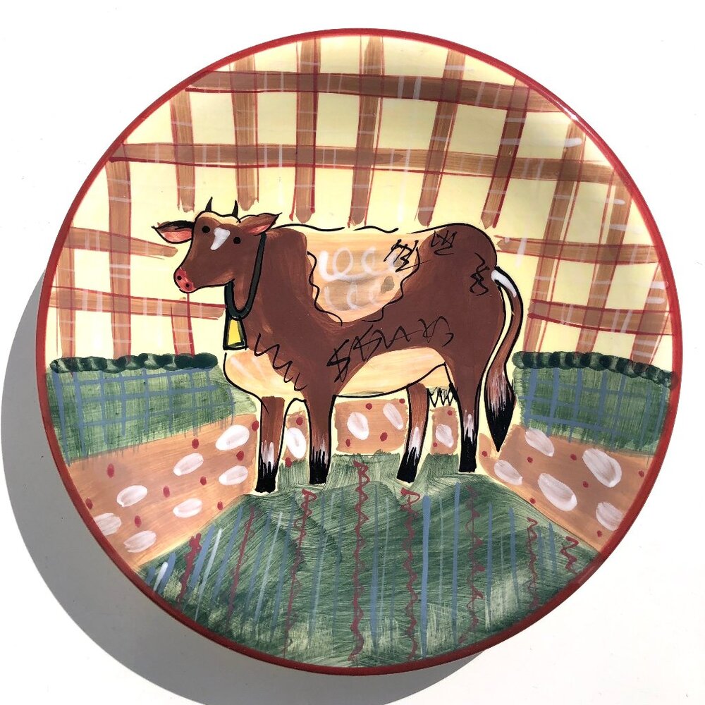Certified International Susan Winget Homestead Farm Animal Salad Plate Cow 8.5"